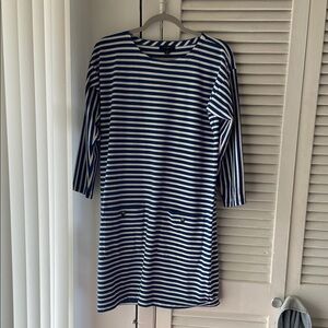 J. Crew Blue and White Striped Straight Dress size S